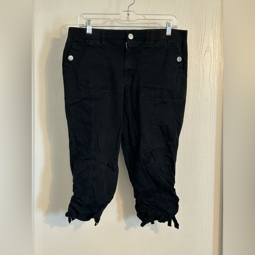 Karl Lagerfeld | Black Pants with Silver Button.